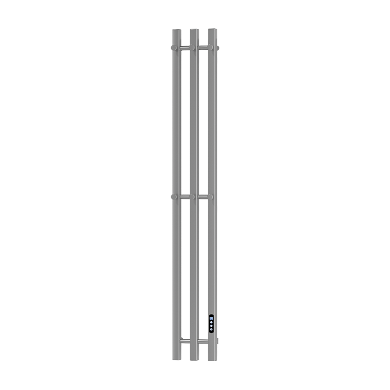 G32 Schwarze, an der Wand montierte, vertikal beheizte Handtuchschiene
